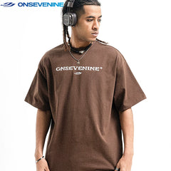 ONSEVENINE Distressed Logo Wash Tee