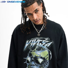 ONSEVENINE "VIVGEA" Spiked-Goggles Graphic Tee