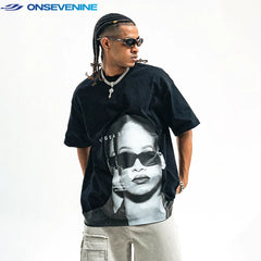 ONSEVENINE Celebrity Portrait Graphic Tee