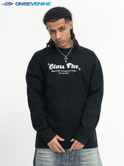 ONSEVENINE "Class Five" Typographic Long-Sleeve Shirt