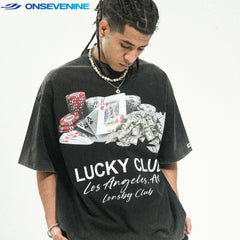 ONSEVENINE "Lucky Club" Casino Graphic Tee