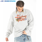ONSEVENINE Graffiti-Style Lettering Heather Grey Sweatshirt