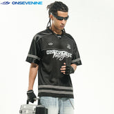 ONSEVENINE "Vintage" Black Athletic Mesh Jersey
