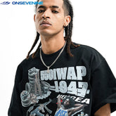 ONSEVENINE "550IWAP 1947" Collage Graphic Tee