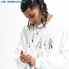 ONSEVENINE "Musical Instrument / Hello Everyone" Long-Sleeve Graphic Tee