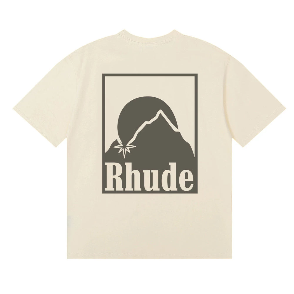 RHUDE Mountain Graphic Print T-Shirt - Cream
