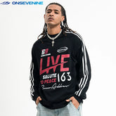 ONSEVENINE "Live / Salute to Peace" Graphic Long-Sleeve Sweatshirt