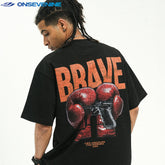 ONSEVENINE "Brave" Boxing Gloves Graphic Tee