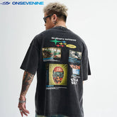 ONSEVENINE "Ordinary Notepad" Collage Graphic Tee