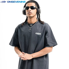 ONSEVENINE Minimalist Logo Pink Graphic Tee