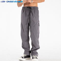 ONSEVENINE Built-In Belt Cargo Trousers