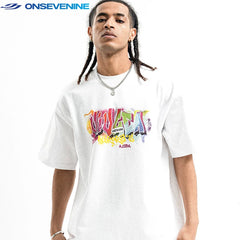 ONSEVENINE Graffiti Airbrush Back-Graphic Tee