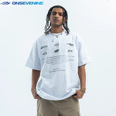 ONSEVENINE Graphic Typography Oversized Tee