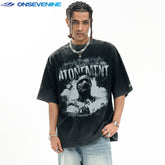 ONSEVENINE "Atonement" Distressed Graphic Tee