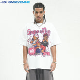 ONSEVENINE "Groove with Us" Cartoon Graphic Tee