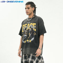 ONSEVENINE "Lucky Club / Peace" Boxing Graphic Tee