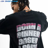 ONSEVENINE Circular Statue Graphic Long-Sleeve Tee