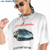ONSEVENINE "Live with Passion" Supercar Graphic Tee