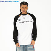 ONSEVENINE Black-and-White Raglan Long-Sleeve Shirt