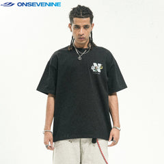 ONSEVENINE "N" Floral Logo Graphic Tee