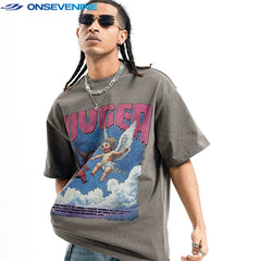ONSEVENINE "VIVGEA" Devil and Angel Graphic Tee