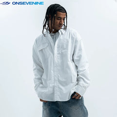 ONSEVENINE Classic Button-Down Utility Long-Sleeve Shirt