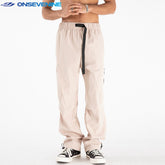 ONSEVENINE Built-In Belt Cargo Trousers