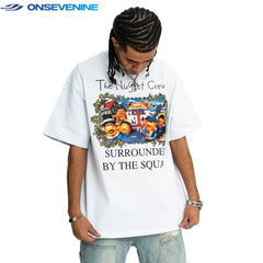 ONSEVENINE "The Nugget Crew" Cartoon Graphic Tee