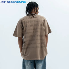 ONSEVENINE "Rage" Gothic Typography Graphic Tee