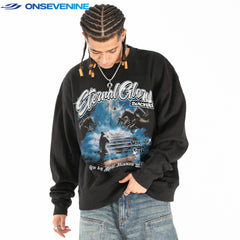 ONSEVENINE "Eternal Glory" Graphic Heather Grey Sweatshirt