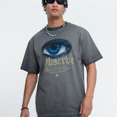 ONSEVENINE "Observe" Blue Eye Graphic Tee