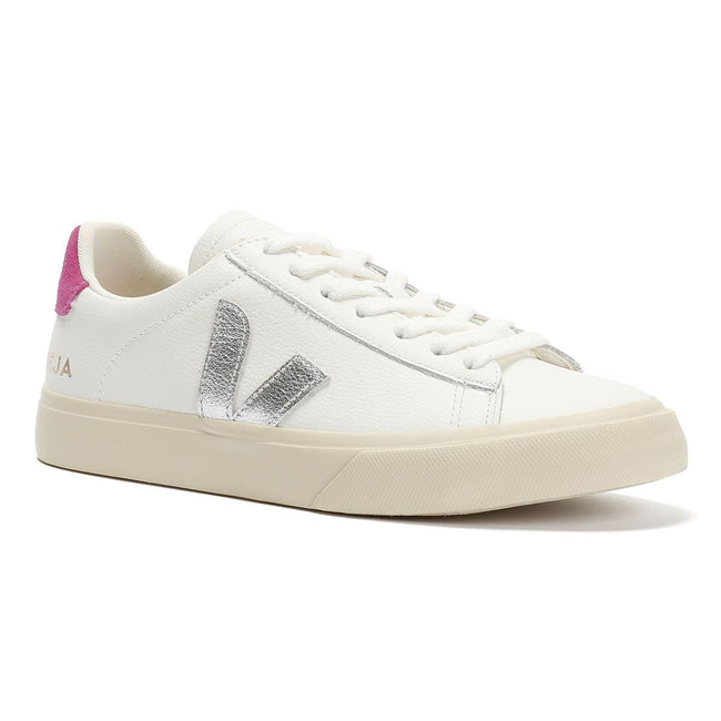 Veja Campo Leather Women's White/Silver/UltraViolet Trainers Main Image