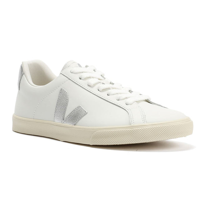 Veja Esplar Leather Women's Extra White/Silver Trainers Main Image