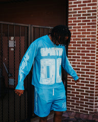Blue “Lightning” shorts