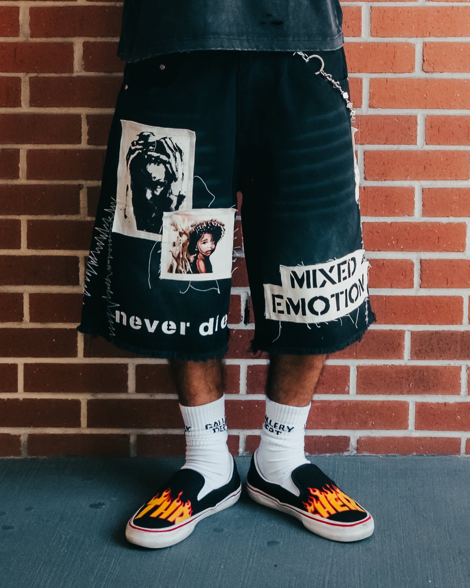 Black “Chaos” Carpenter Shorts
