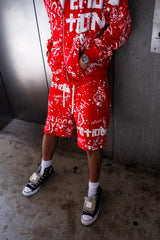 Red “Graffiti” Shorts