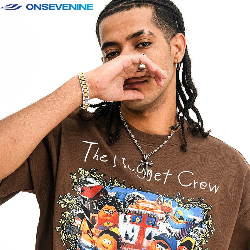 ONSEVENINE "The Nugget Crew" Cartoon Graphic Tee