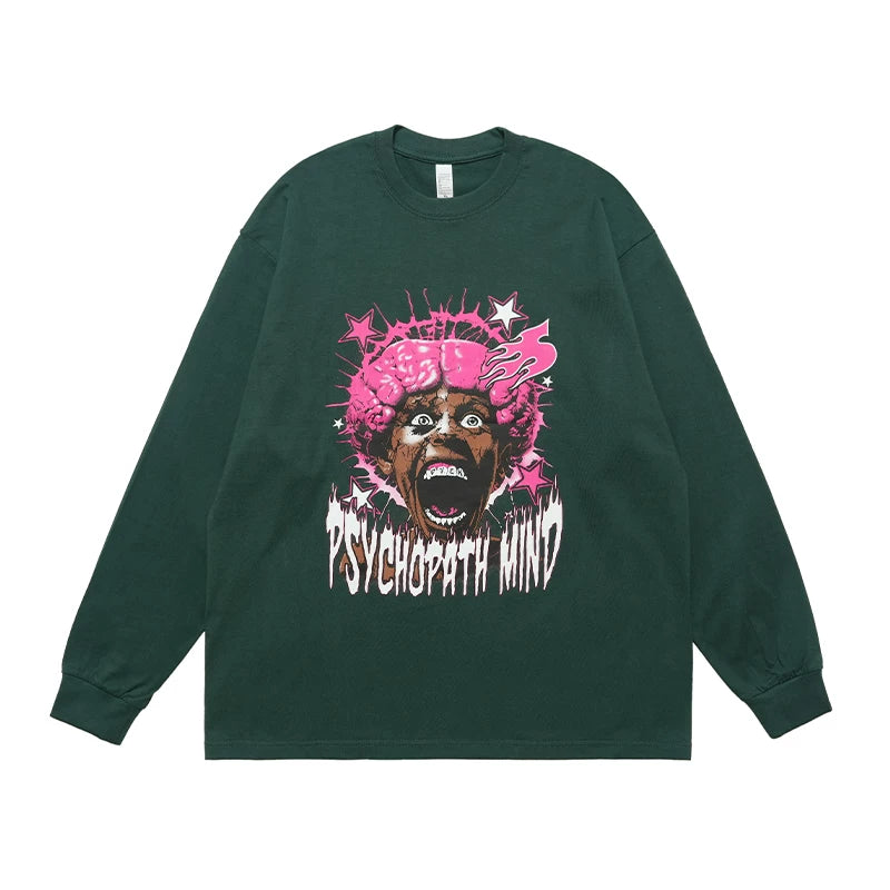ONSEVENINE "Psychopath Blood" Long-Sleeve Graphic Tee