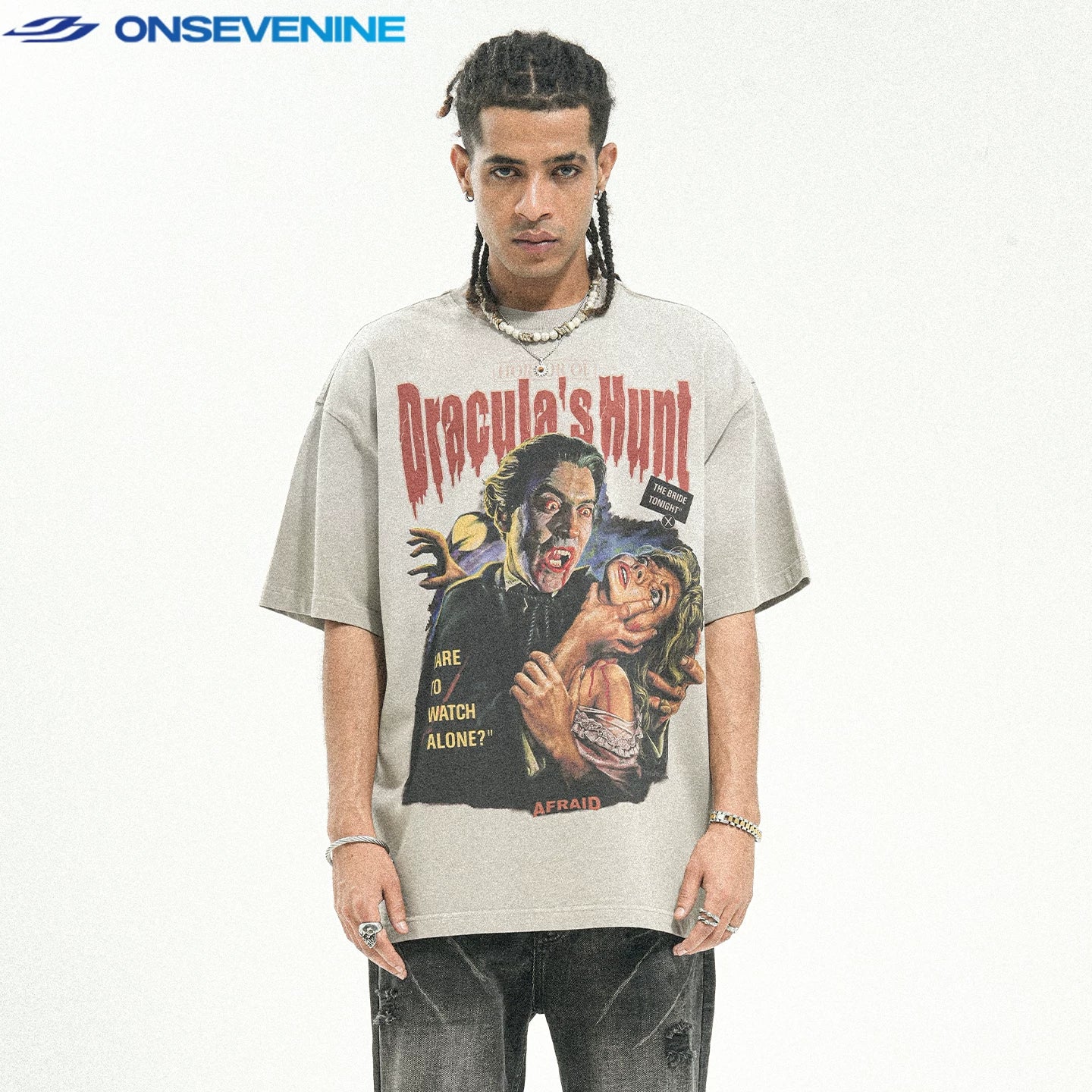 ONSEVENINE "Dracula's Hunt" Horror Graphic Tee