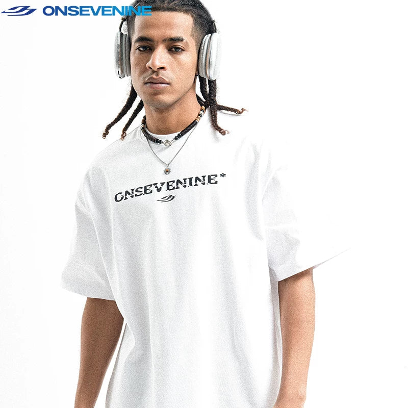 ONSEVENINE Distressed Logo Wash Tee