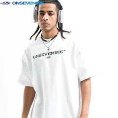 ONSEVENINE Distressed Logo Wash Tee