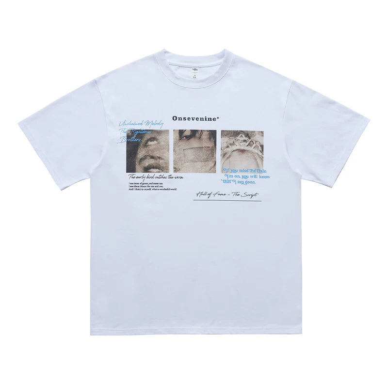 ONSEVENINE Triple-Photo Panel Graphic Tee