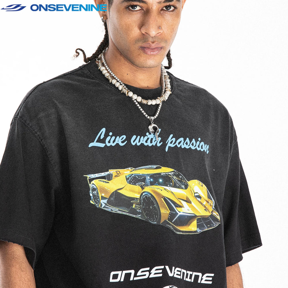 ONSEVENINE "Live with Passion" Supercar Graphic Tee