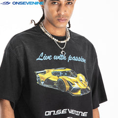 ONSEVENINE "Live with Passion" Supercar Graphic Tee
