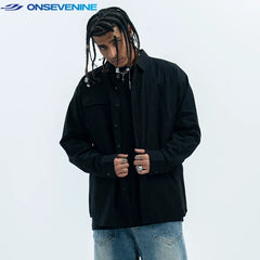 ONSEVENINE Classic Button-Down Utility Long-Sleeve Shirt