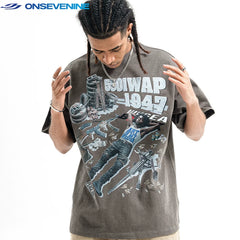 ONSEVENINE "550IWAP 1947" Collage Graphic Tee