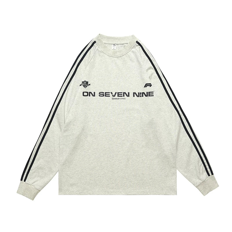 ONSEVENINE Dual-Stripe Branded Long-Sleeve Sweatshirt