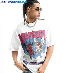 ONSEVENINE "VIVGEA" Devil and Angel Graphic Tee
