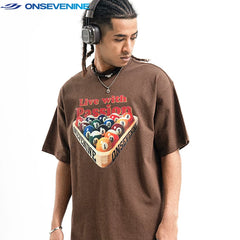 ONSEVENINE "Live with Passion" Billiards Graphic Tee