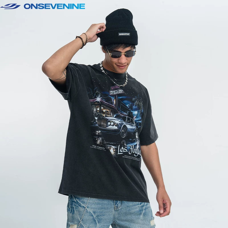 ONSEVENINE "Los Angeles" Vintage Car Graphic Tee